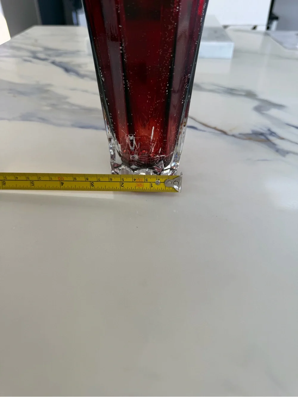 Vintage FTD Ruby Red Glass Vase 8.5
